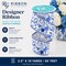 RG Ribbon: 2.5" Cottage Rose Ribbon with Wired Striped Edges, Blue and White for Bows, Wreaths, Crafts and Decorations - Flowers, Spring, Summer, Easter